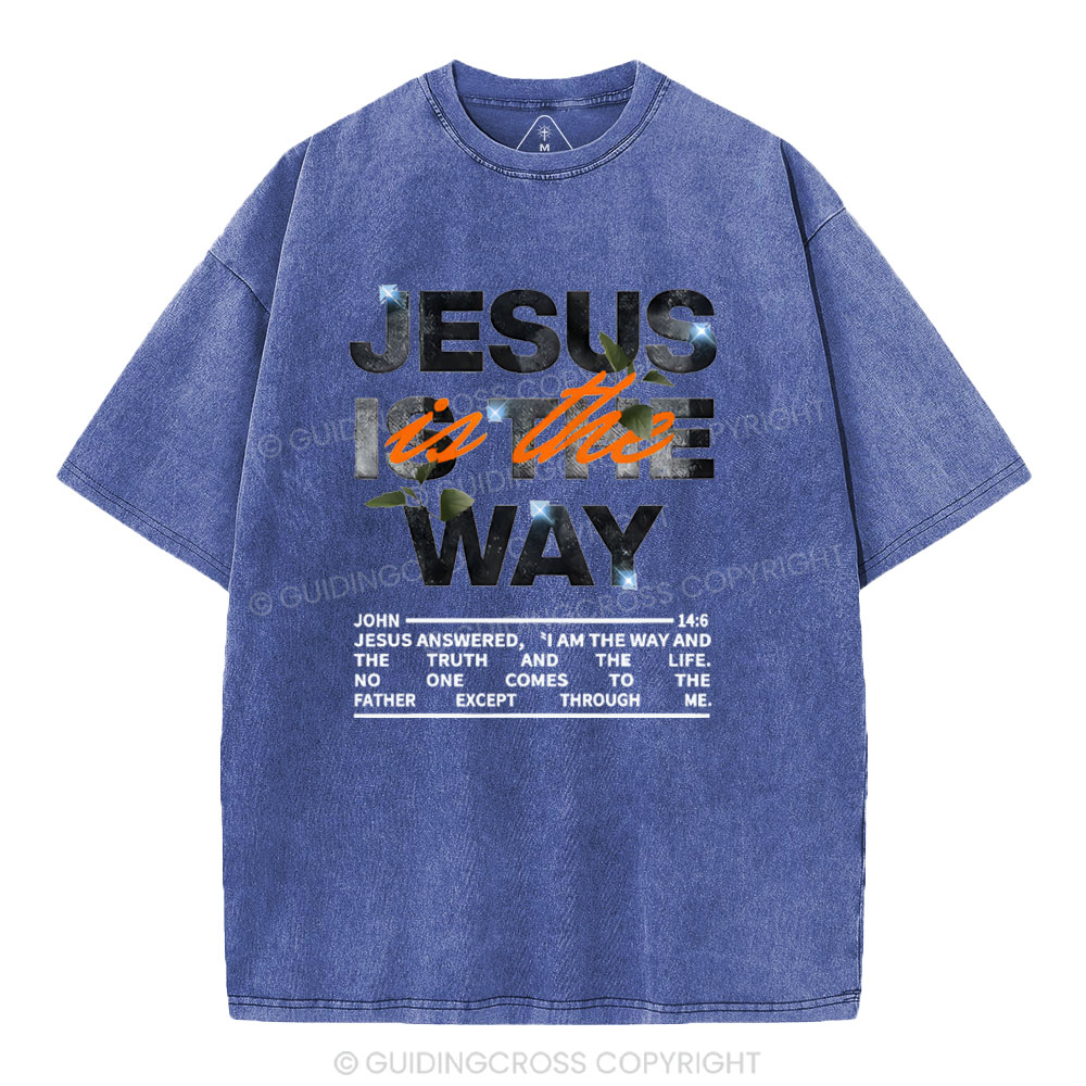 Jesus Is The Way Christian Washed T-Shirt