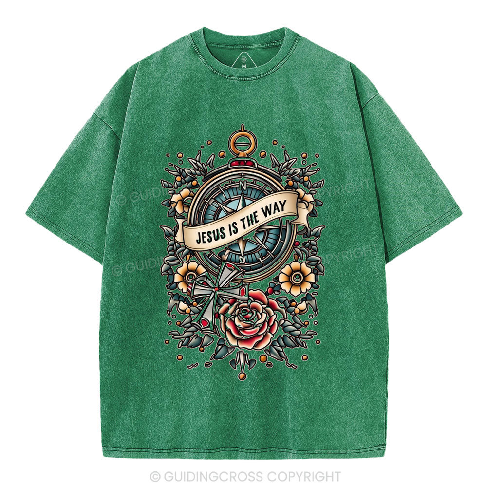Jesus Is The Way Christian Washed T-Shirt