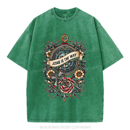 Jesus Is The Way Christian Washed T-Shirt