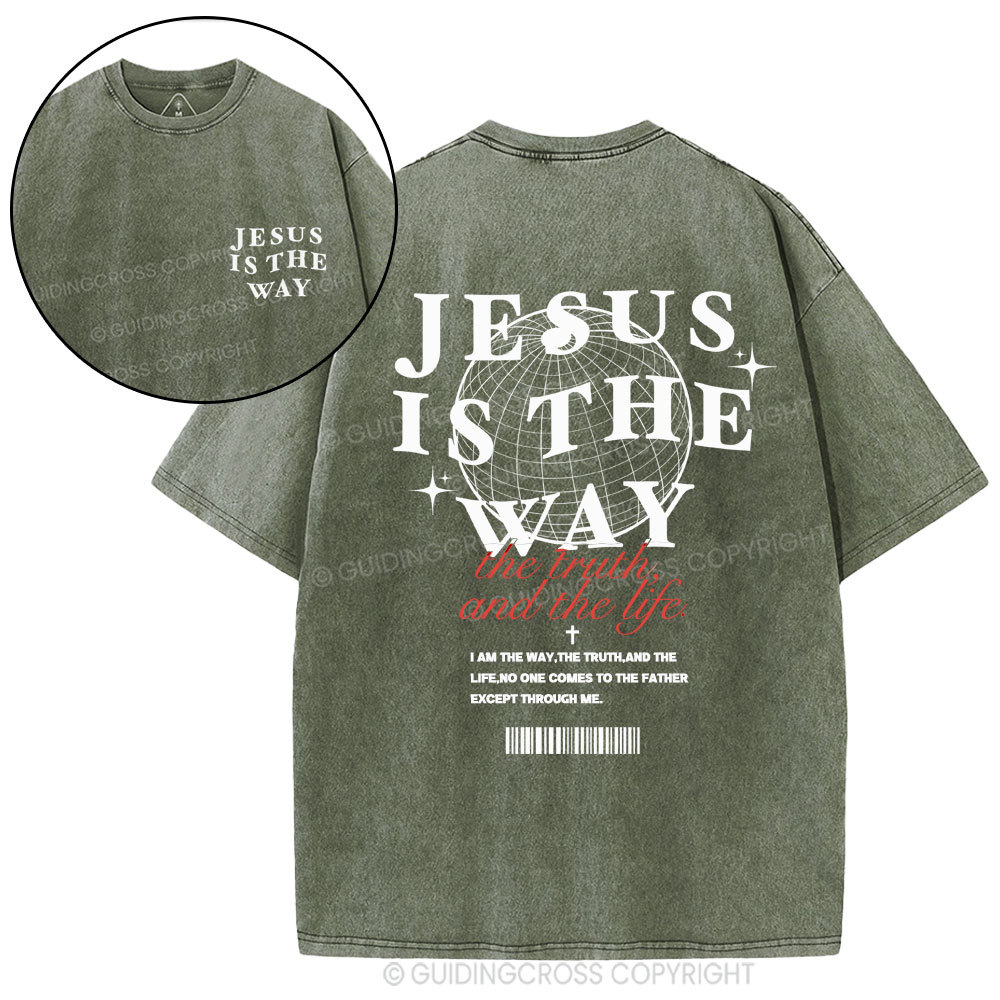 Jesus Is The Way Christian Washed T-Shirt