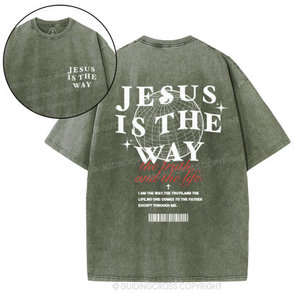 Jesus Is The Way Christian Washed T-Shirt