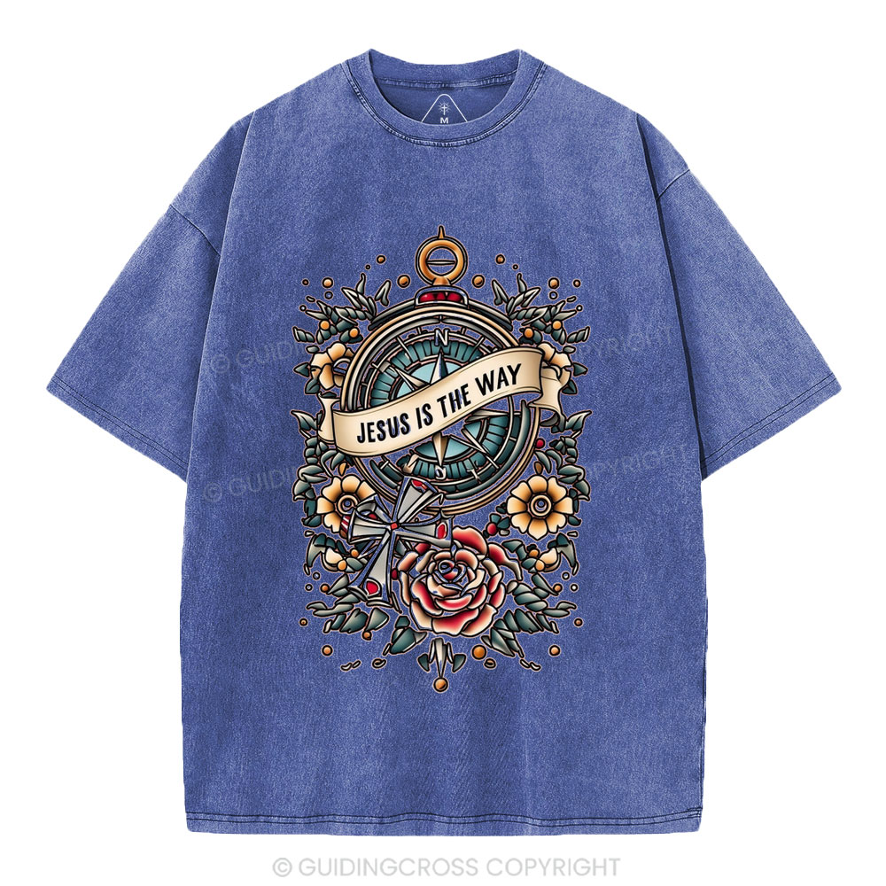 Jesus Is The Way Christian Washed T-Shirt