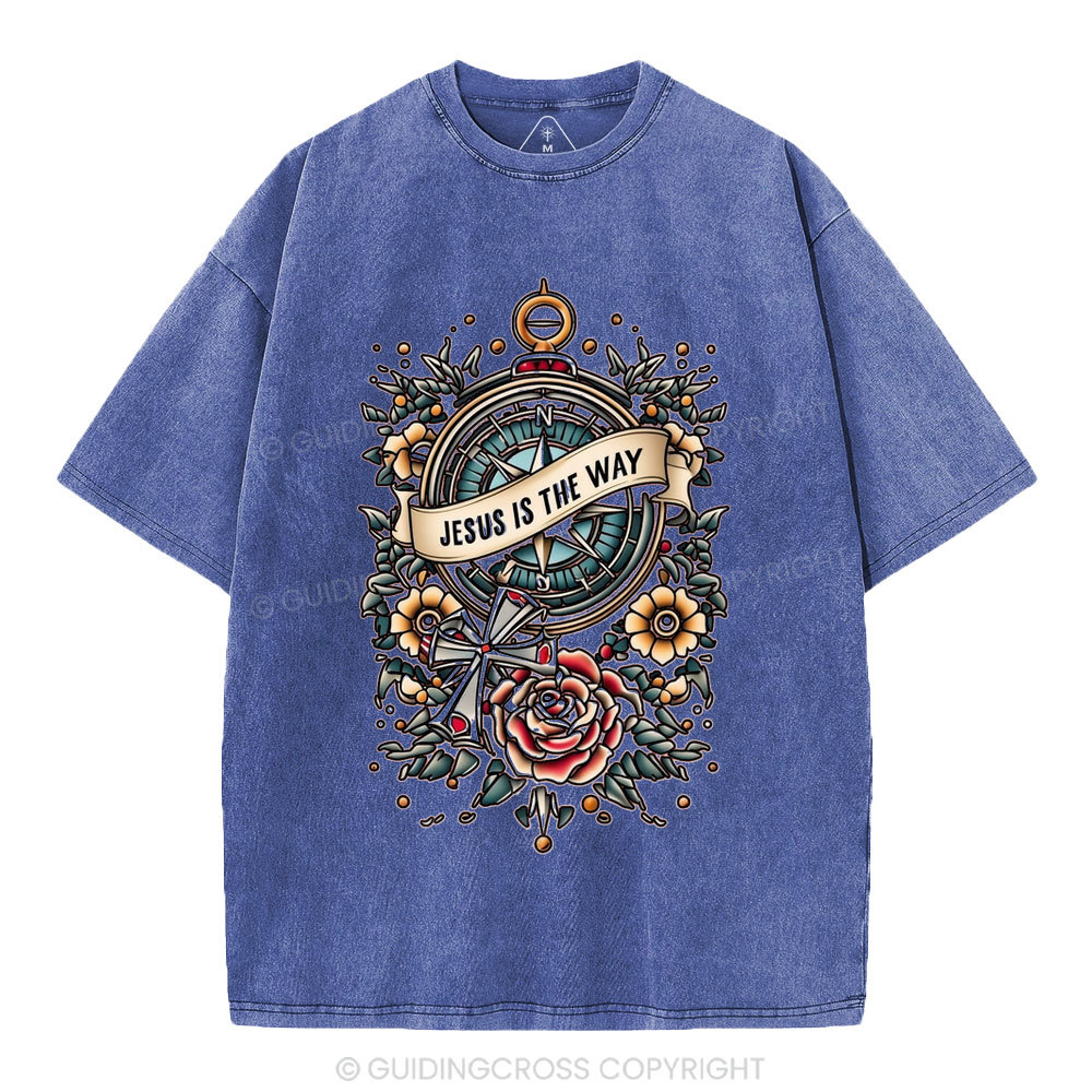 Jesus Is The Way Christian Washed T-Shirt