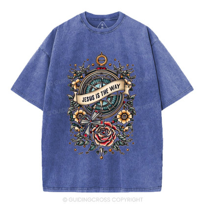 Jesus Is The Way Christian Washed T-Shirt