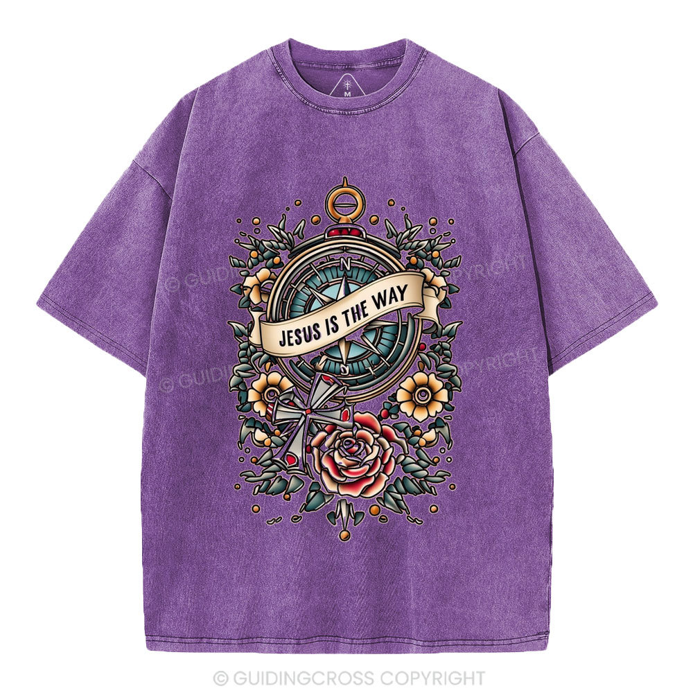 Jesus Is The Way Christian Washed T-Shirt