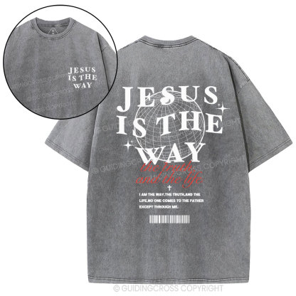 Jesus Is The Way Christian Washed T-Shirt