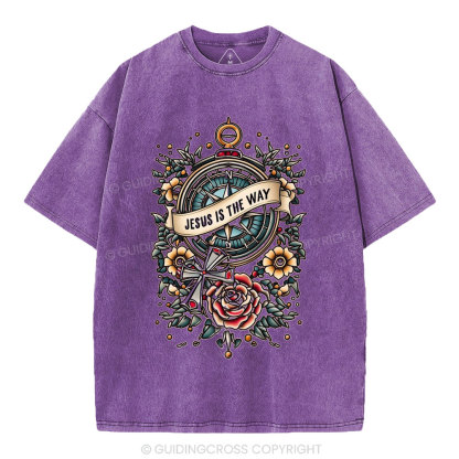 Jesus Is The Way Christian Washed T-Shirt