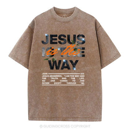 Jesus Is The Way Christian Washed T-Shirt