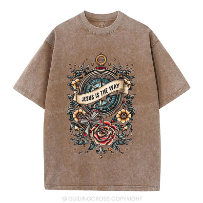 Jesus Is The Way Christian Washed T-Shirt