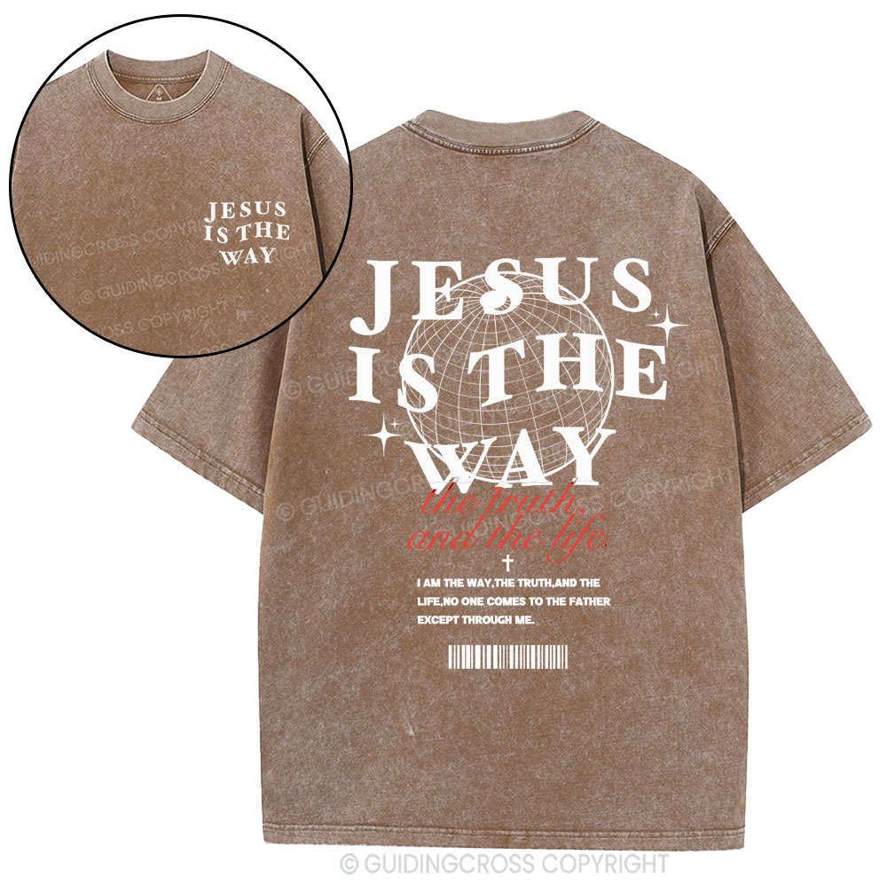 Jesus Is The Way Christian Washed T-Shirt