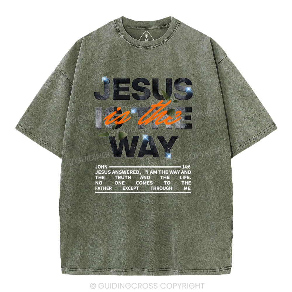 Jesus Is The Way Christian Washed T-Shirt