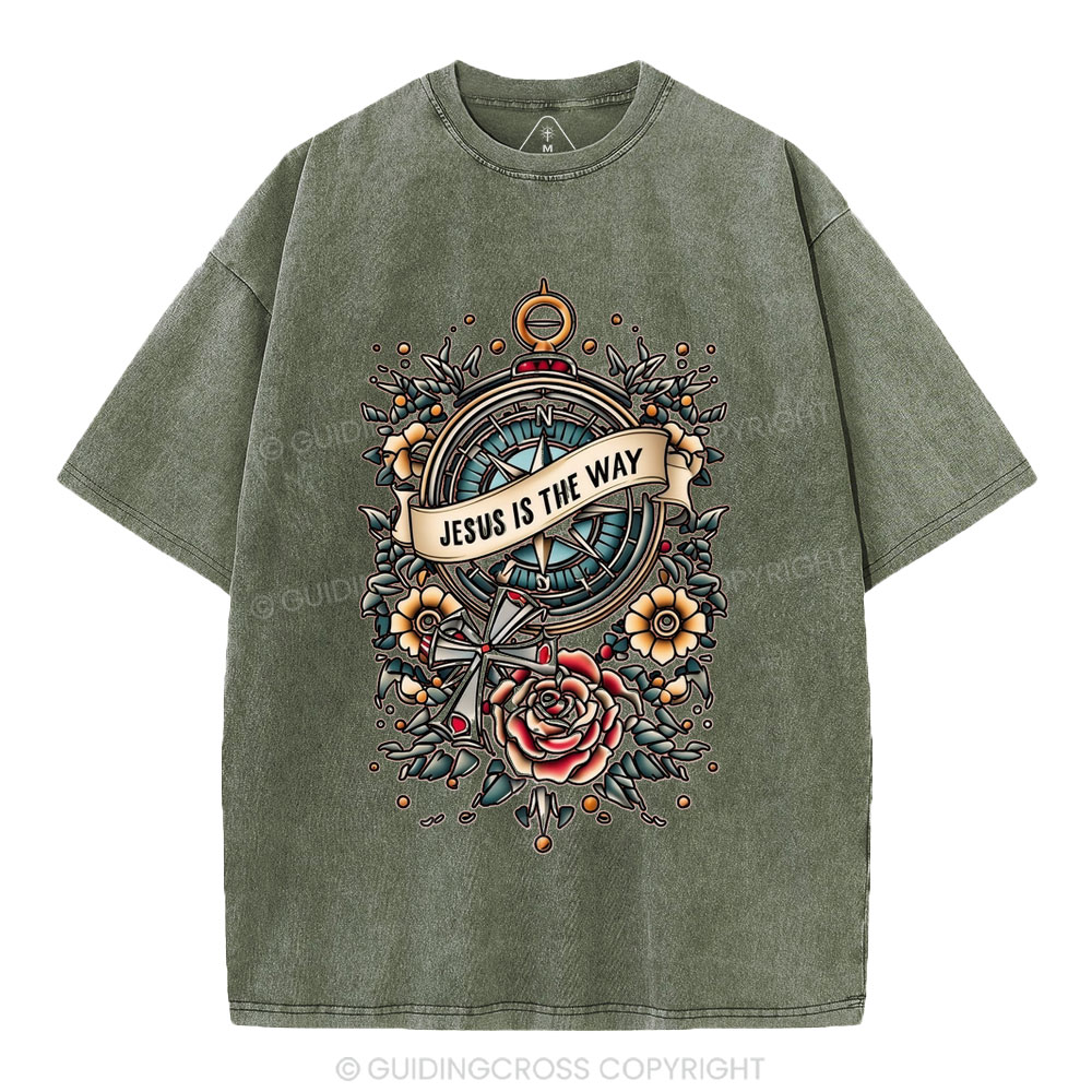 Jesus Is The Way Christian Washed T-Shirt