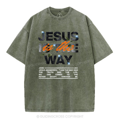 Jesus Is The Way Christian Washed T-Shirt