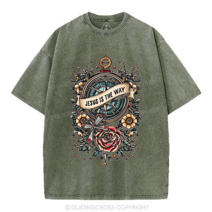 Jesus Is The Way Christian Washed T-Shirt