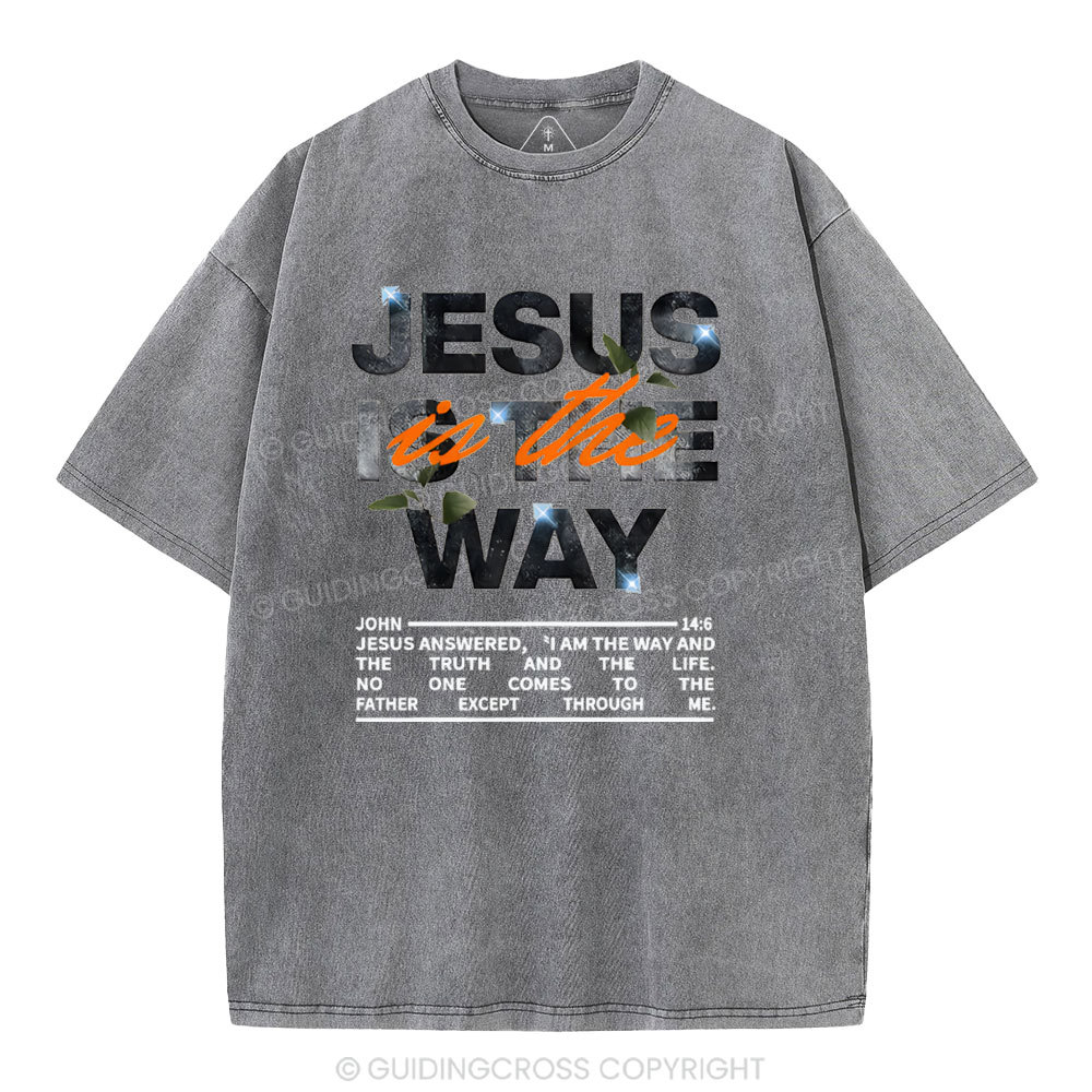 Jesus Is The Way Christian Washed T-Shirt
