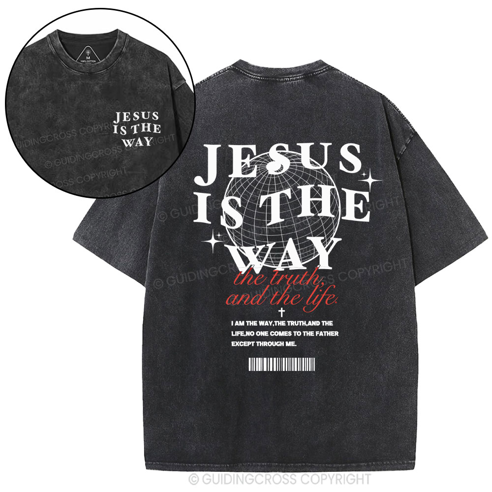 Jesus Is The Way Christian Washed T-Shirt