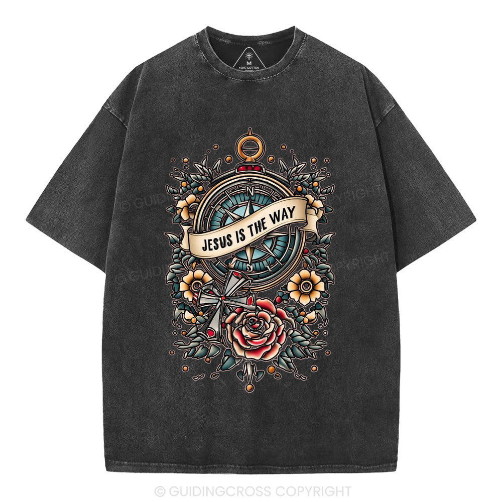 Jesus Is The Way Christian Washed T-Shirt