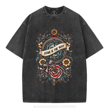 Jesus Is The Way Christian Washed T-Shirt