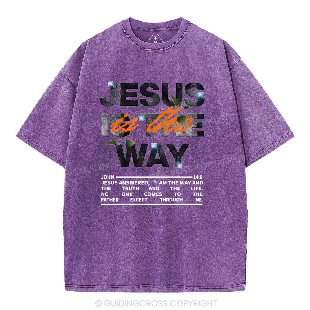 Jesus Is The Way Christian Washed T-Shirt