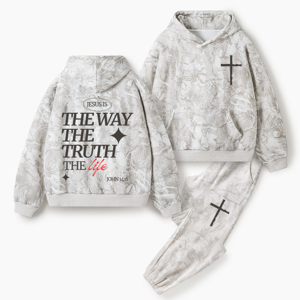 Jesus Is The Way The Truth And The Life Christian Camo Fleece Hoodie Set