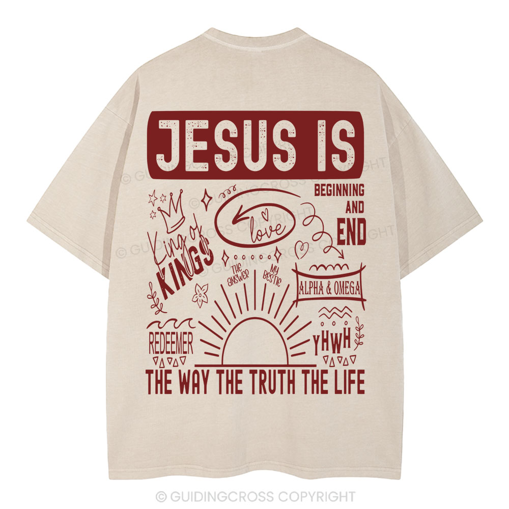 Jesus Is The Way The Truth Christian Washed T-Shirt