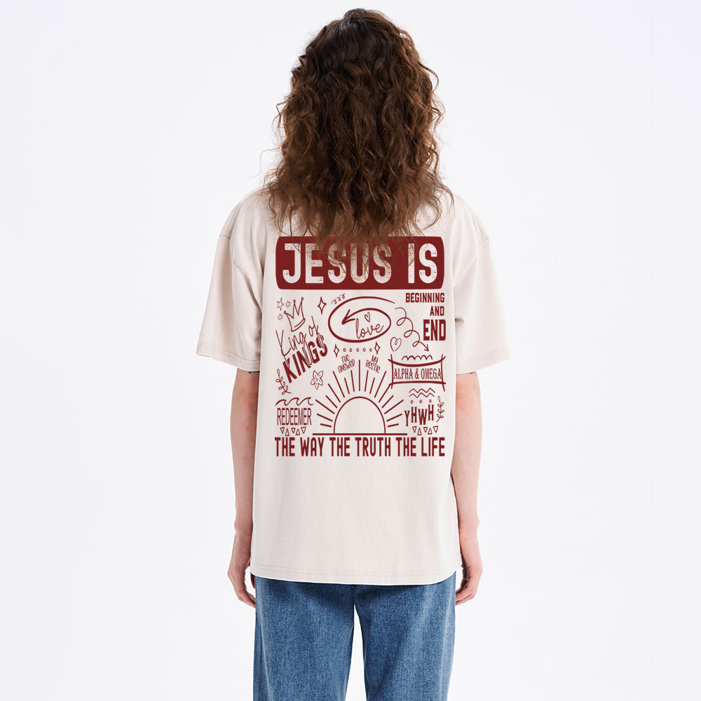 Jesus Is The Way The Truth Christian Washed T-Shirt