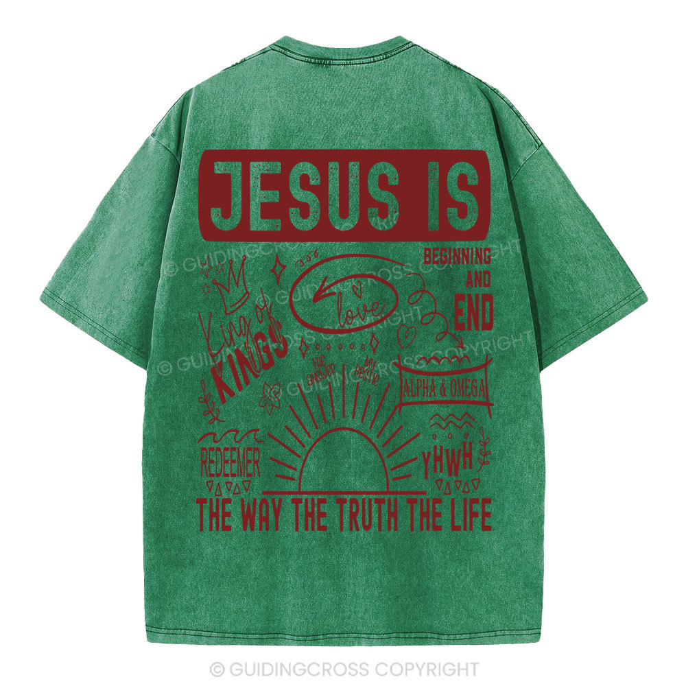 Jesus Is The Way The Truth Christian Washed T-Shirt