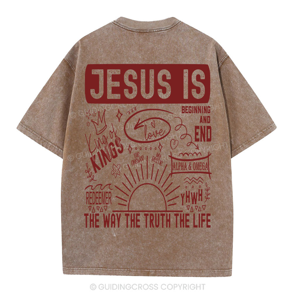 Jesus Is The Way The Truth Christian Washed T-Shirt