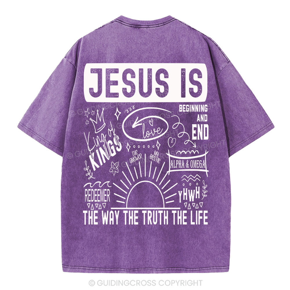Jesus Is The Way The Truth Christian Washed T-Shirt