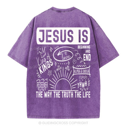 Jesus Is The Way The Truth Christian Washed T-Shirt