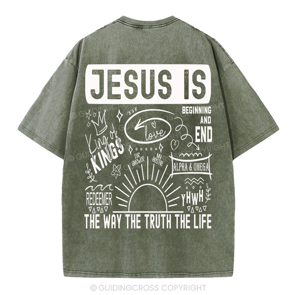 Jesus Is The Way The Truth Christian Washed T-Shirt