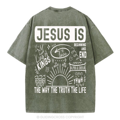 Jesus Is The Way The Truth Christian Washed T-Shirt