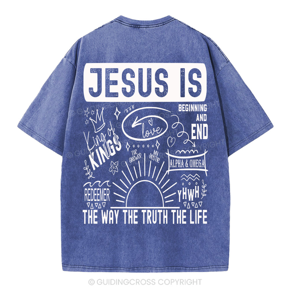 Jesus Is The Way The Truth Christian Washed T-Shirt
