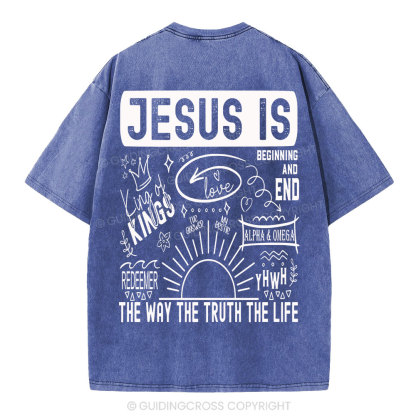 Jesus Is The Way The Truth Christian Washed T-Shirt
