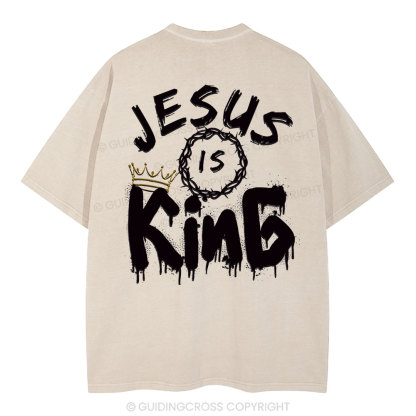 Jesus Is king Crown Christian Washed T-Shirt