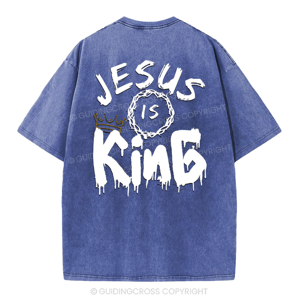 Jesus Is king Crown Christian Washed T-Shirt