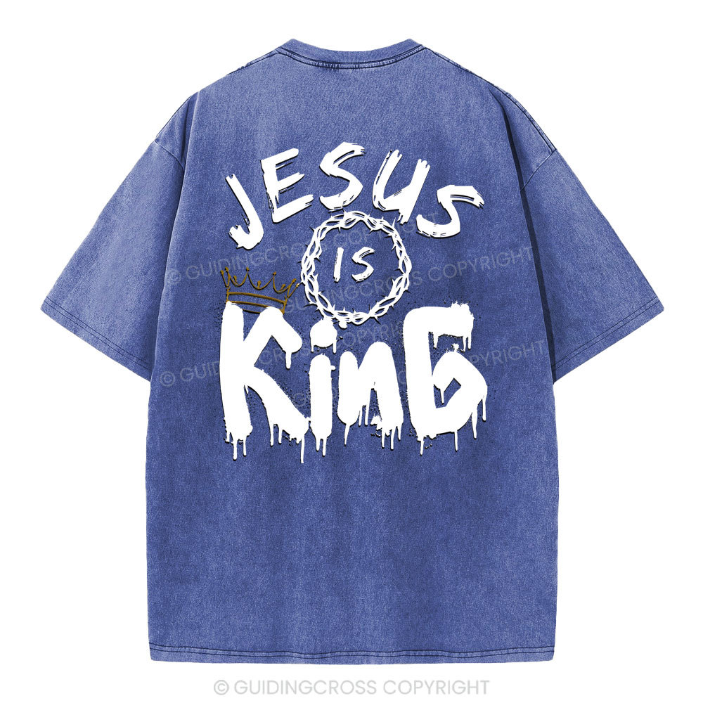 Jesus Is king Crown Christian Washed T-Shirt