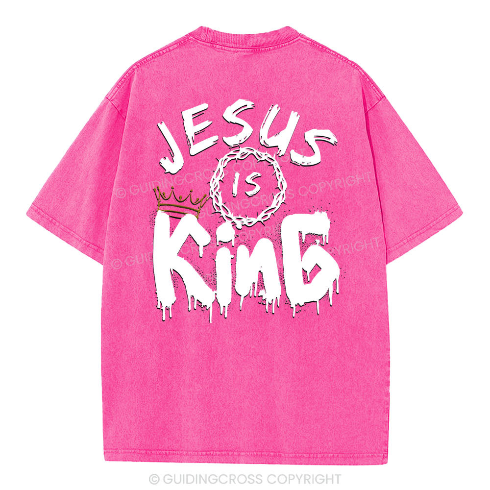 Jesus Is king Crown Christian Washed T-Shirt