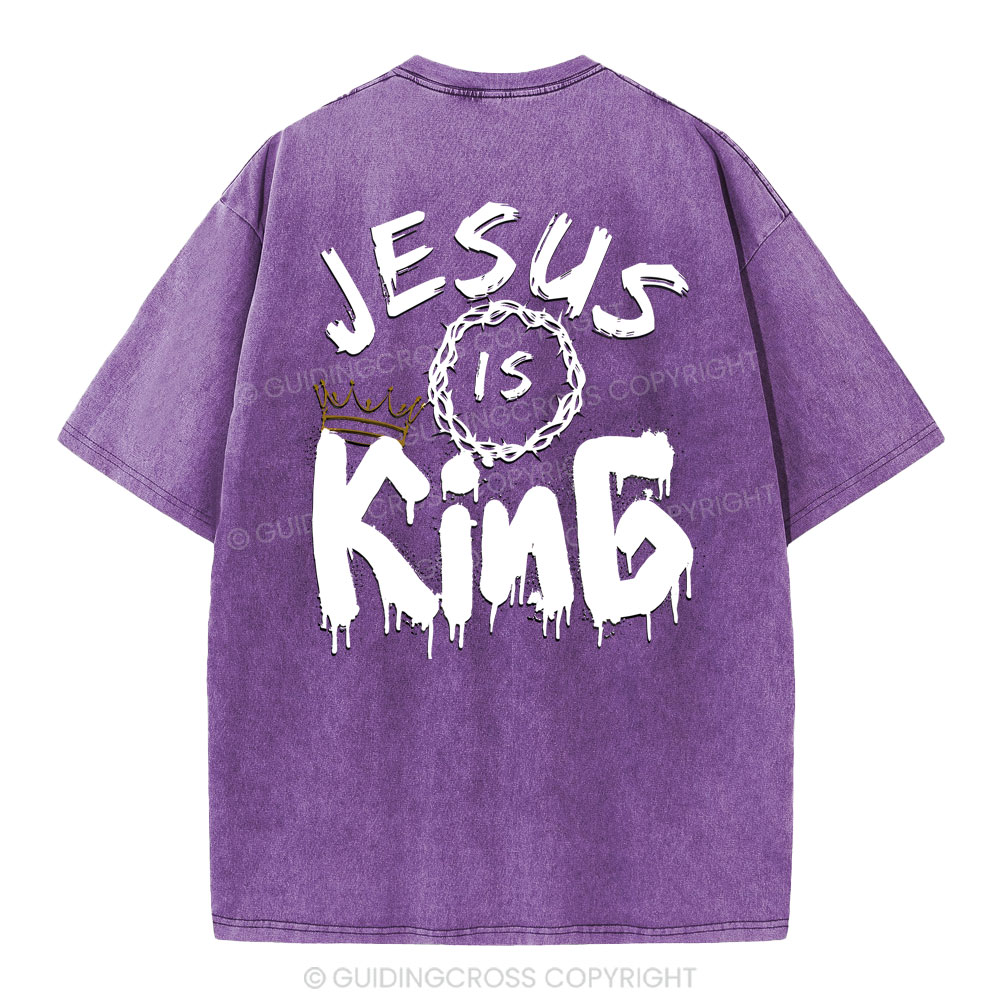 Jesus Is king Crown Christian Washed T-Shirt