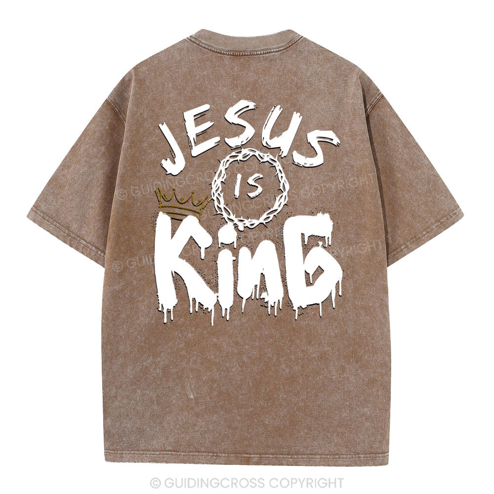 Jesus Is king Crown Christian Washed T-Shirt