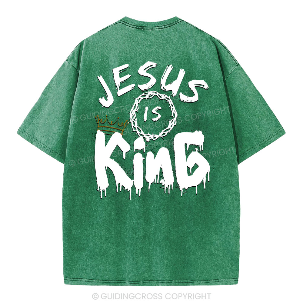 Jesus Is king Crown Christian Washed T-Shirt