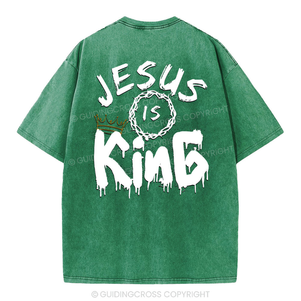Jesus Is king Crown Christian Washed T-Shirt