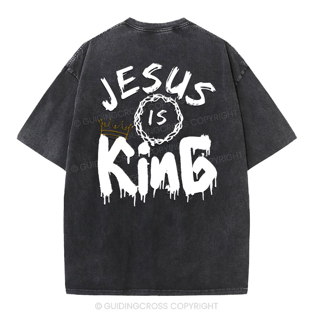 Jesus Is king Crown Christian Washed T-Shirt