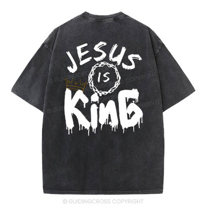Jesus Is king Crown Christian Washed T-Shirt