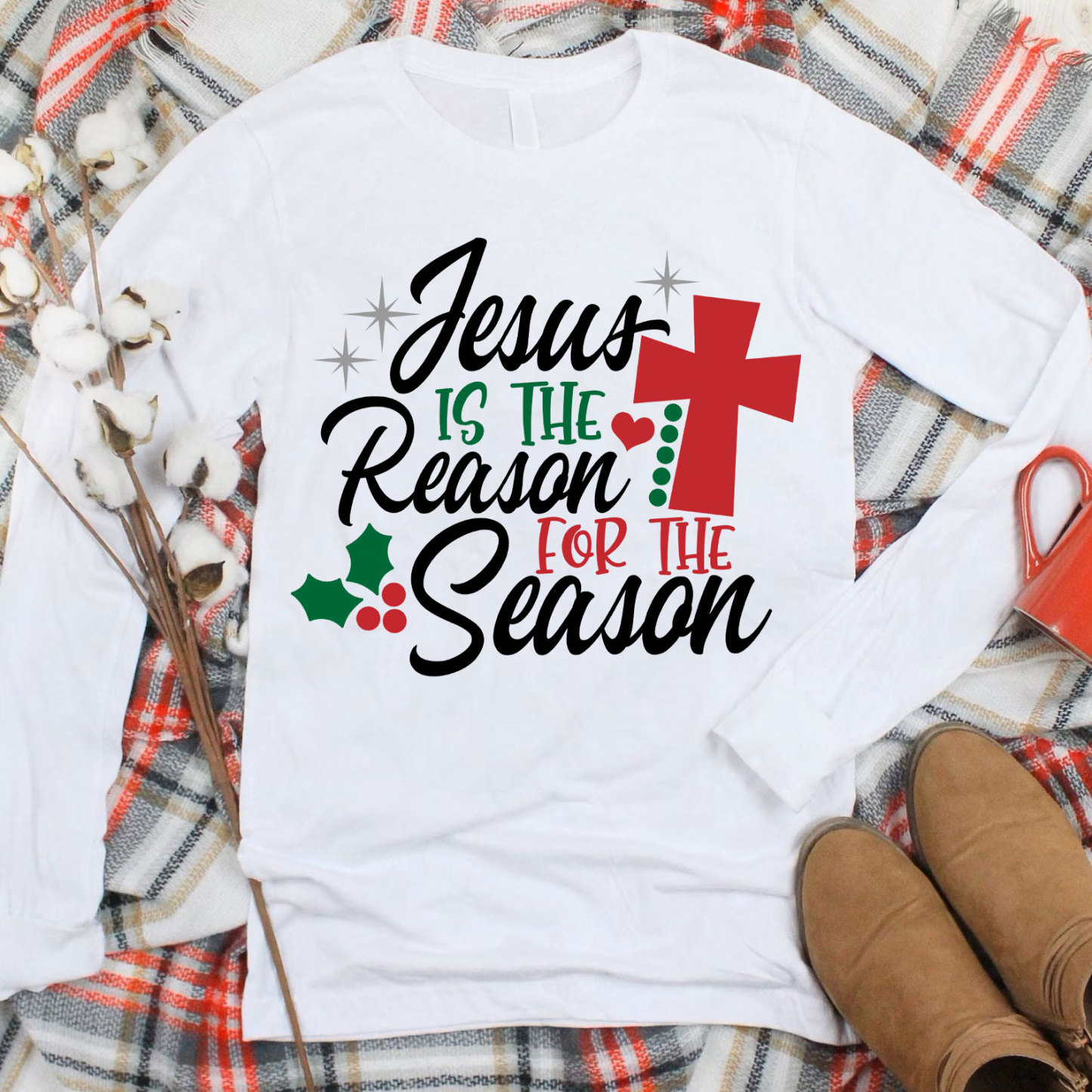 Jesus Is the Reason for the Season Christian Long Sleeve Christian