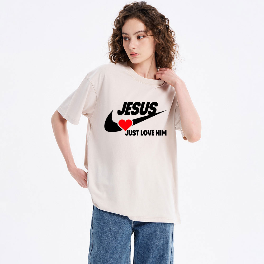 Just Love Him Christian Washed T-Shirt