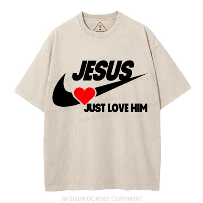 Just Love Him Christian Washed T-Shirt