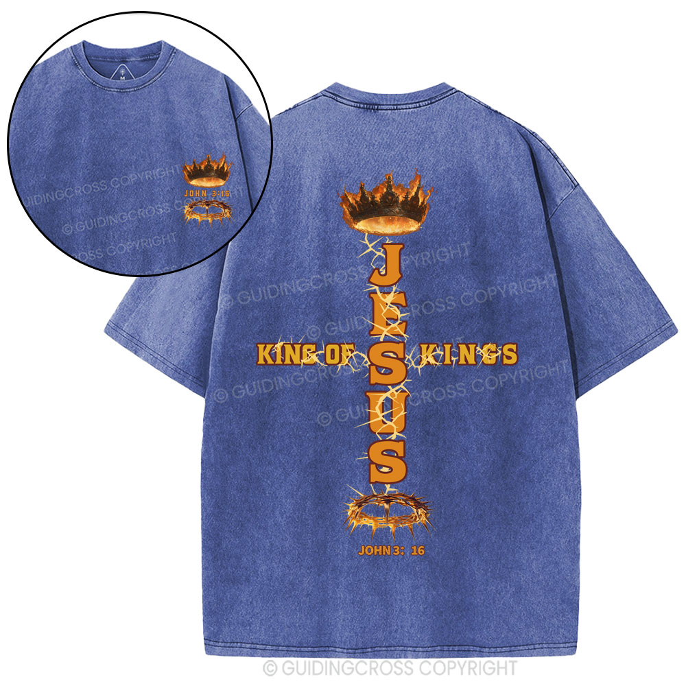 Jesus King Of Kings Christian Washed T-Shirt