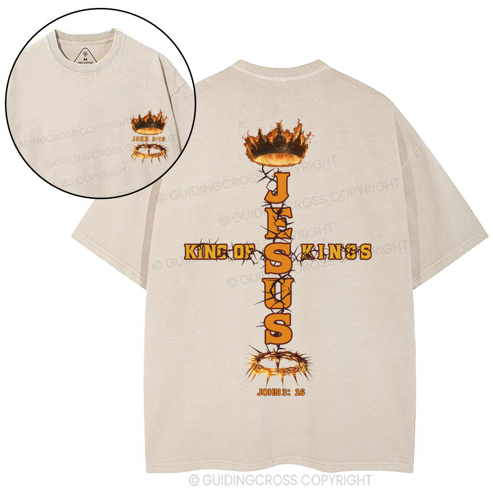 Jesus King Of Kings Christian Washed T-Shirt