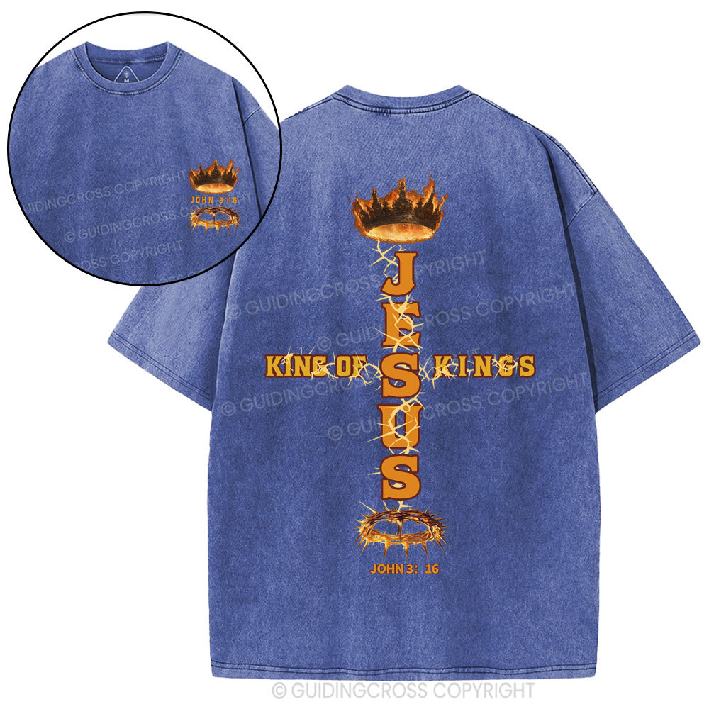 Jesus King Of Kings Christian Washed T-Shirt